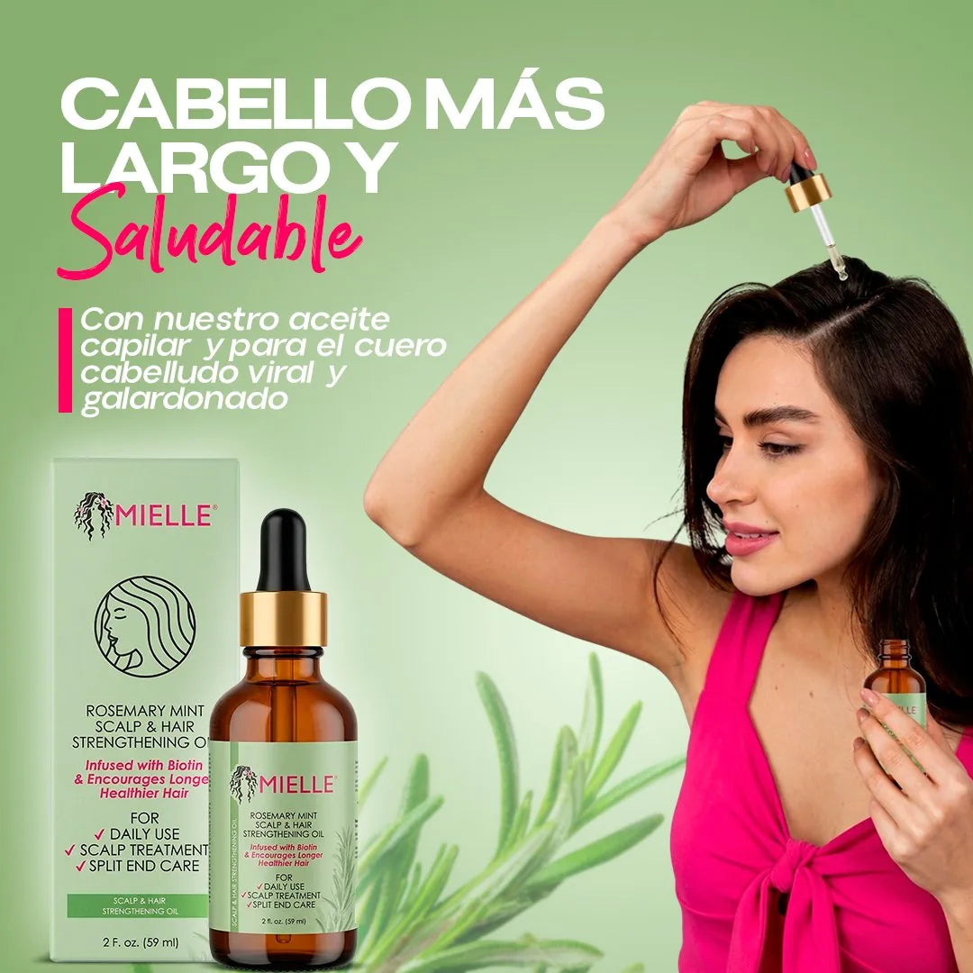 ACEITE DE ROMERO & MENTA MIELLE ORGANICS - FORTALECEDOR CAPILAR