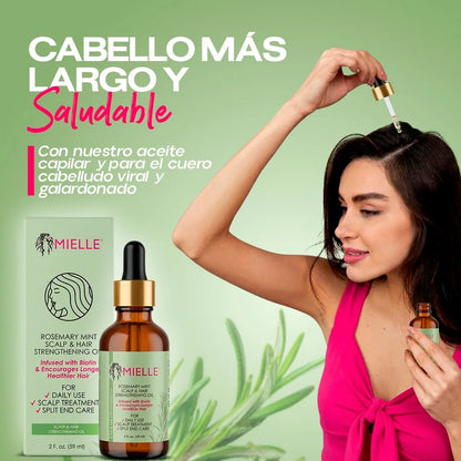 ACEITE DE ROMERO & MENTA MIELLE ORGANICS - FORTALECEDOR CAPILAR