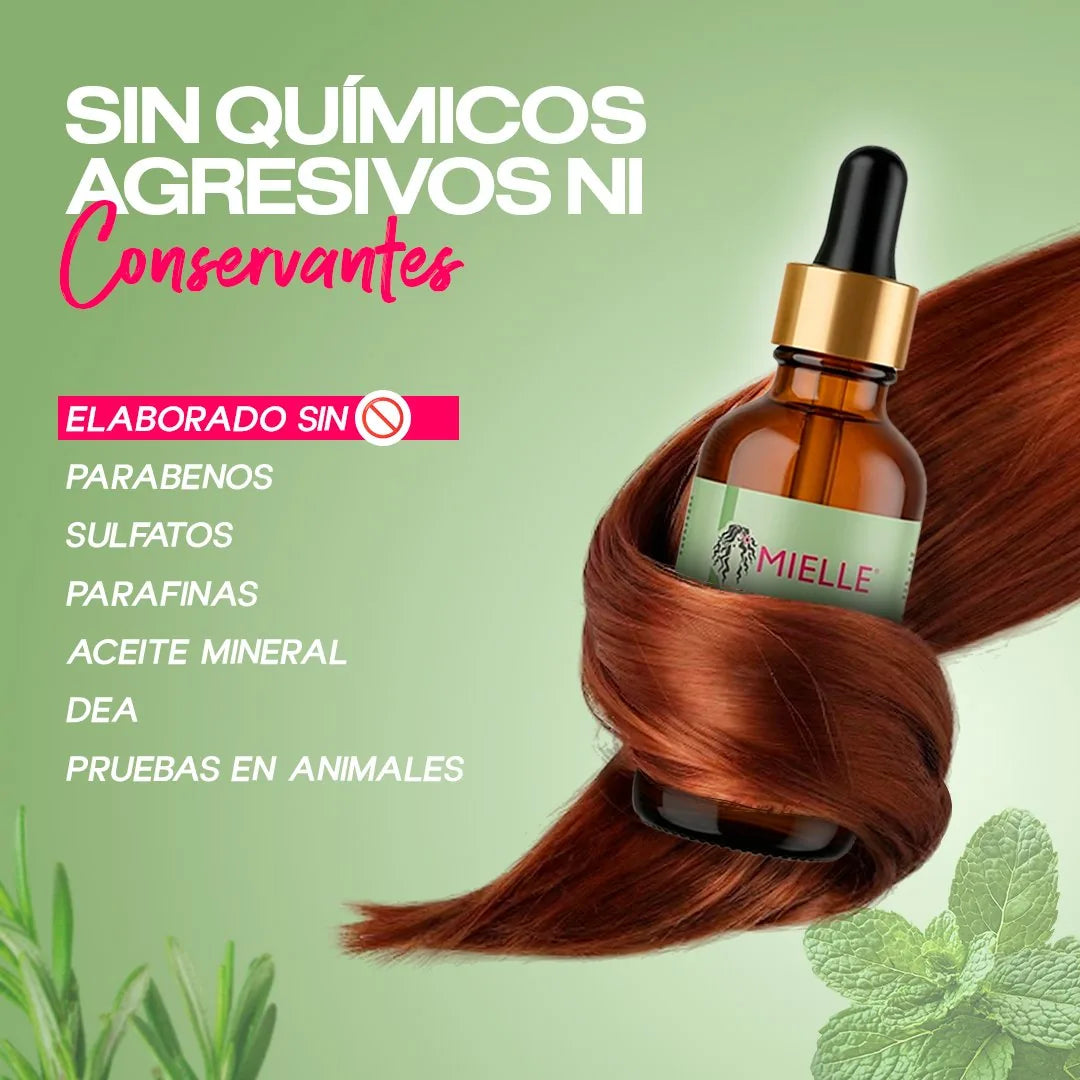 ACEITE DE ROMERO & MENTA MIELLE ORGANICS - FORTALECEDOR CAPILAR